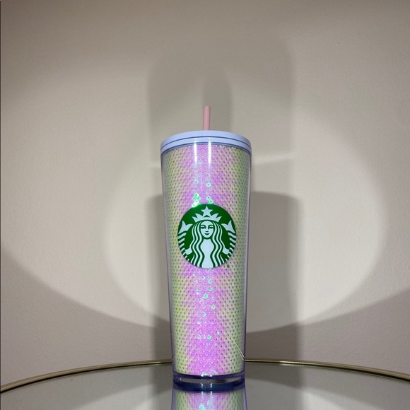 Starbucks Winter Holiday White Pink Sequin tumbler - Picture 5 of 5